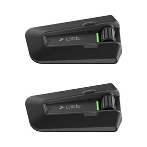 Motodrift Cardo Packtalk Neo dual pack motorcycle communication system units in black with control dials