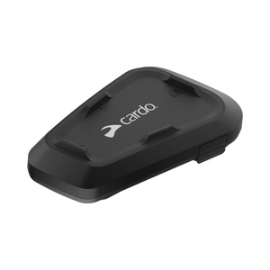 Motodrift Cardo Spirit HD motorcycle Bluetooth intercom unit in black with a sleek, waterproof design.
