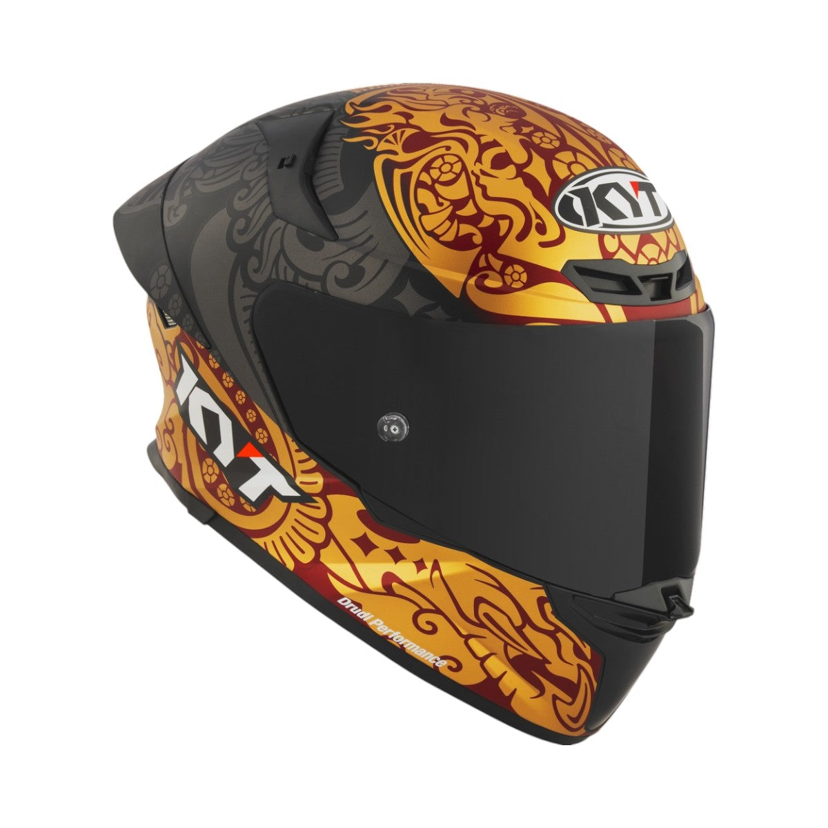 Motodrift KYT TT Revo Enea Bastianini matte replica motorcycle helmet with bold orange and black racing graphics.