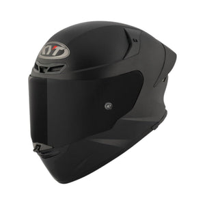 Motodrift KYT TT Revo Plain matte black sport touring helmet with a dark tinted visor and aerodynamic shell design.