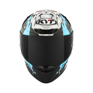 Motodrift KYT TT Revo Jaume Masia Winter Test replica helmet with matte finish, aerodynamic design, and tinted visor.