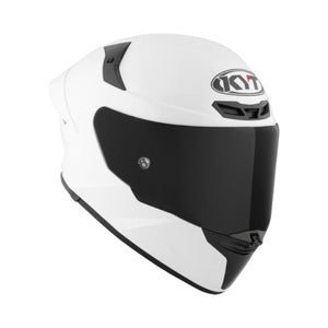 Motodrift KYT TT Revo Plain white sport touring helmet with a dark tinted visor and aerodynamic shell design.