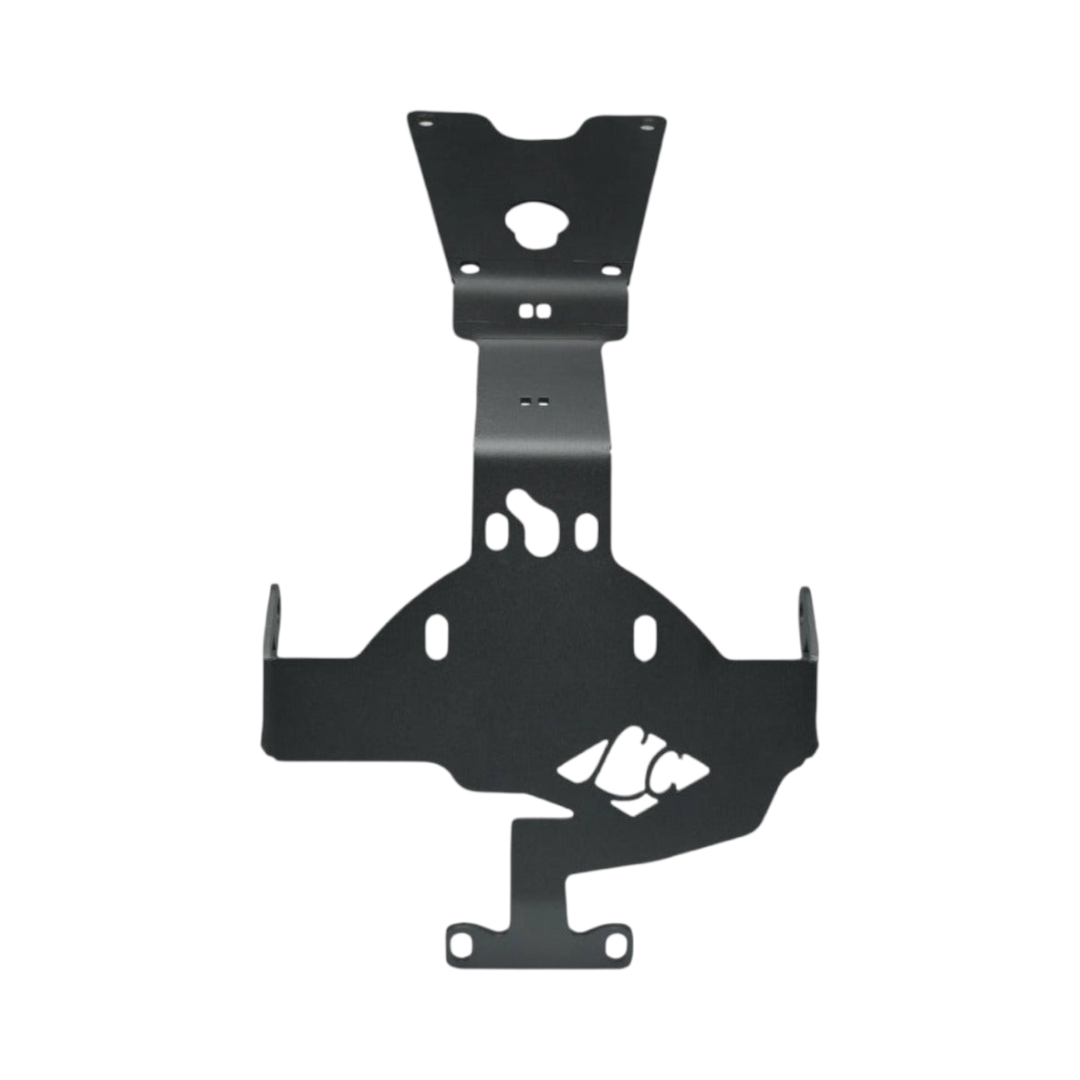 Motodrift LCB Blitz black powder-coated steel tail tidy for Triumph Speed 400 with a sleek, minimalist design.