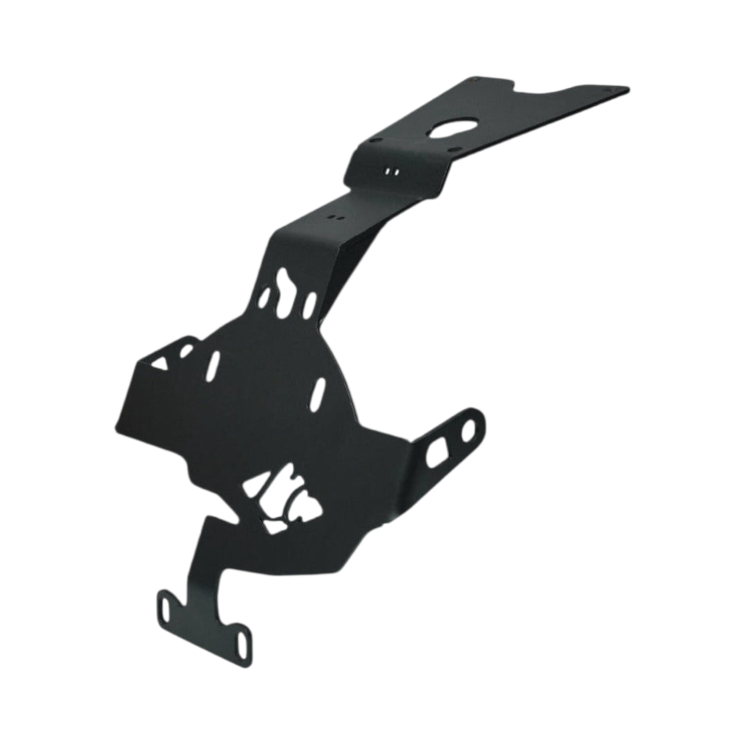 Motodrift LCB Blitz black powder-coated steel tail tidy for Triumph Speed 400 with a sleek, minimalist design.