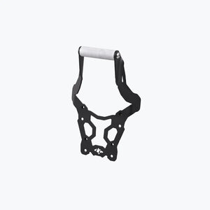 Motodrift LCB Ploigos GPS mount and visor extender in black steel and silver aluminium for BMW F450 GS motorcycle