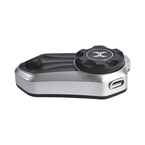 Motodrift LGP X30 Pro Bluetooth motorcycle intercom with silver casing and black control dial on white background