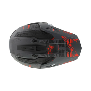 Motodrift LS2 MX436 Pioneer II dual-sport helmet in gloss black and red with top ventilation and adjustable peak