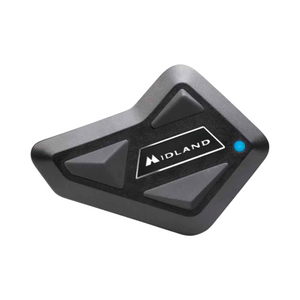Motodrift MIDLAND BT MINI motorcycle Bluetooth intercom unit with glove-friendly buttons and blue LED indicator