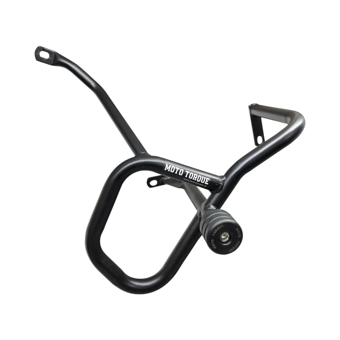 Motodrift Moto Torque V2.0 black mild steel crash guard with protective slider for Honda CB350 RS and H'ness
