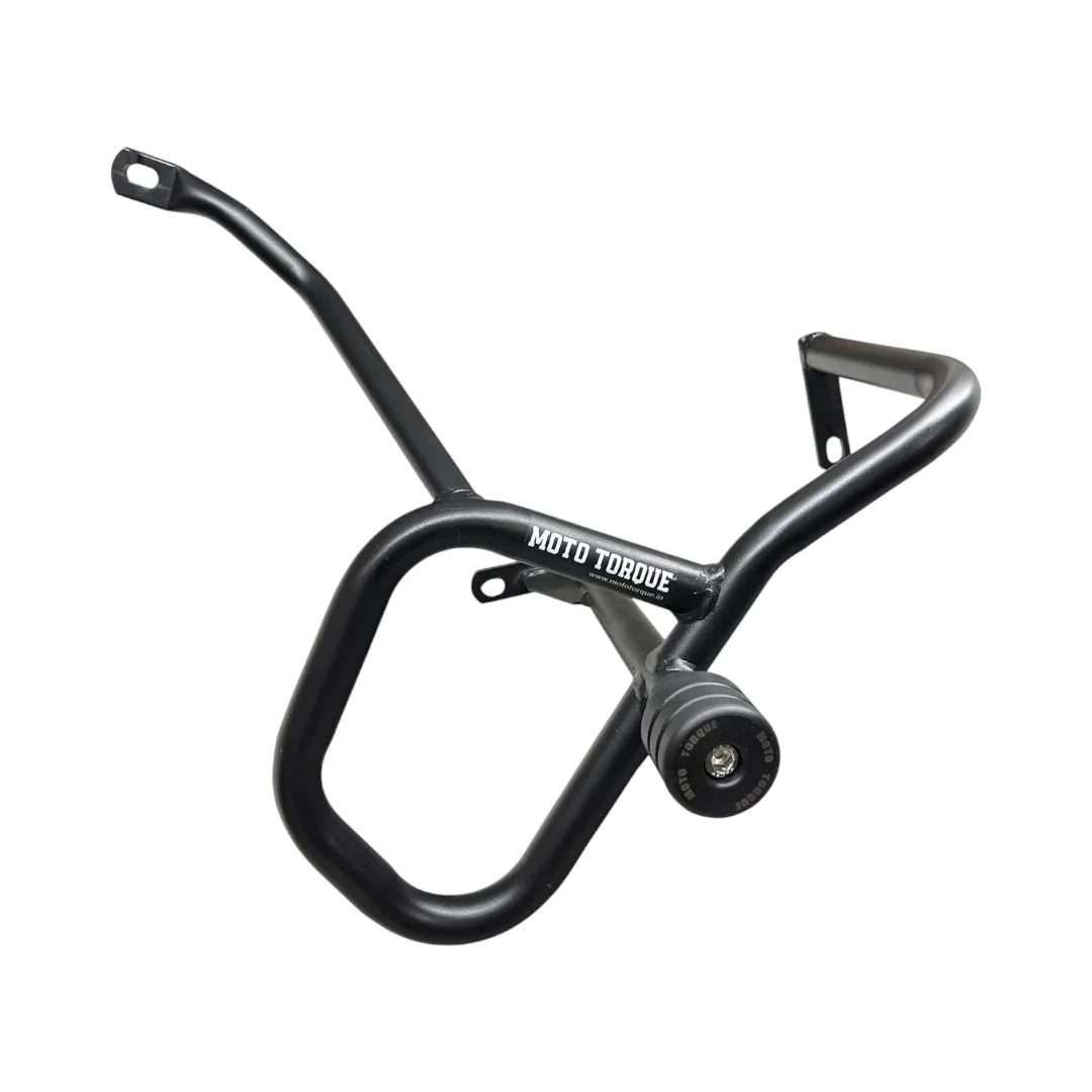 Motodrift Moto Torque V2.0 black mild steel crash guard with protective slider for Honda CB350 RS and H'ness