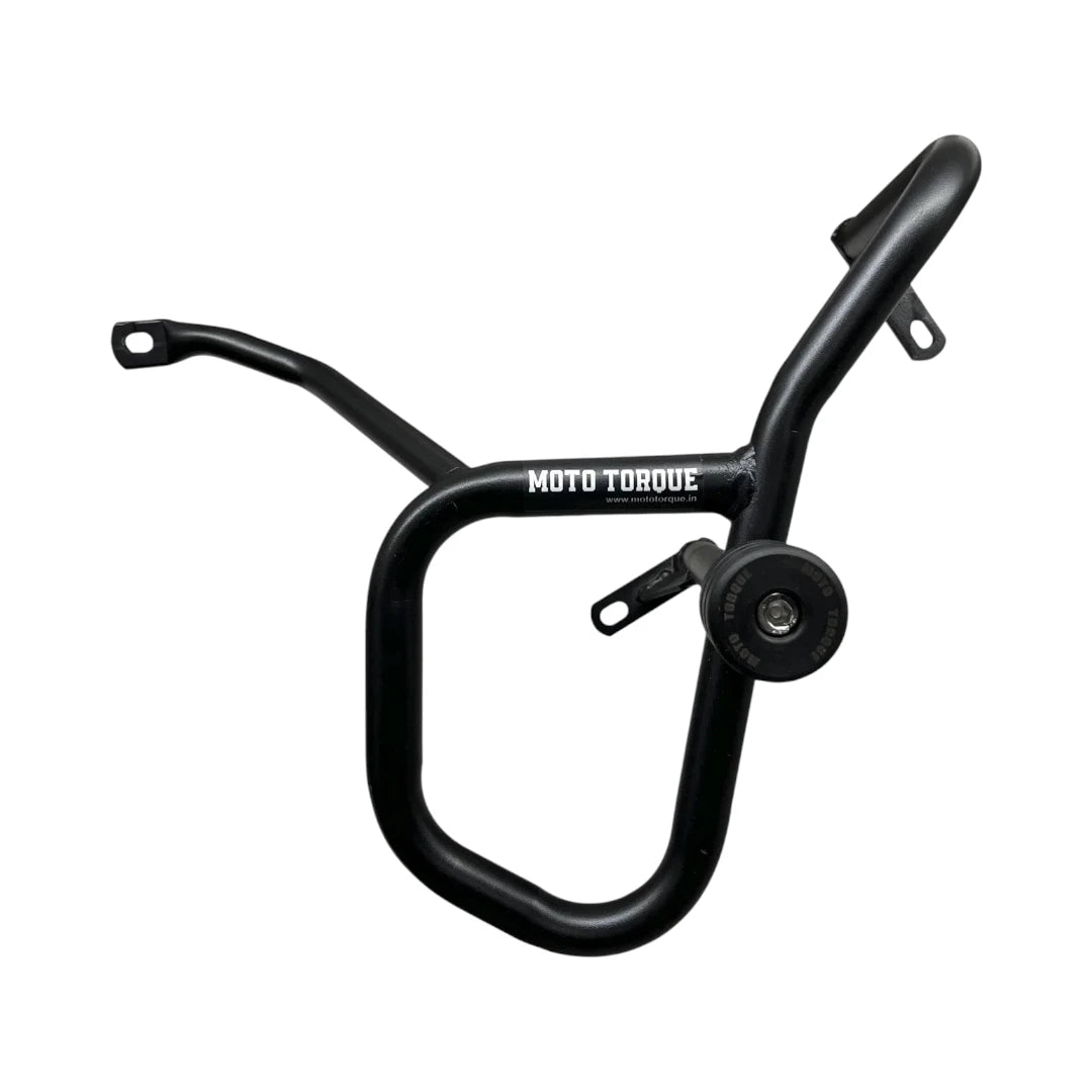 Motodrift Moto Torque V2.0 black steel crash guard with slider for Honda CB350 RS and H'ness motorcycles