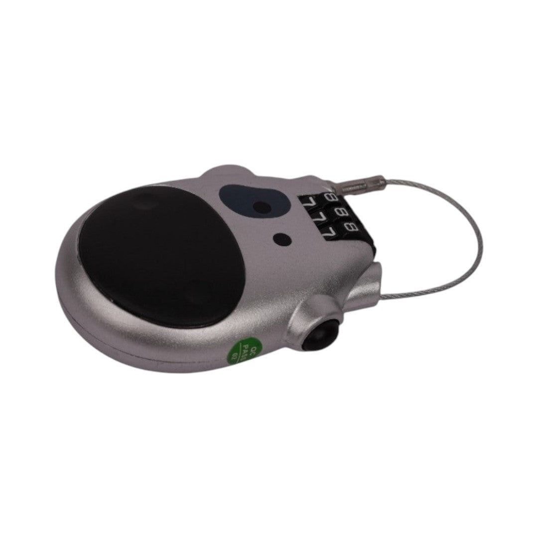 Motodrift portable 3-digit combination anti-theft helmet lock in silver with a durable steel cable loop