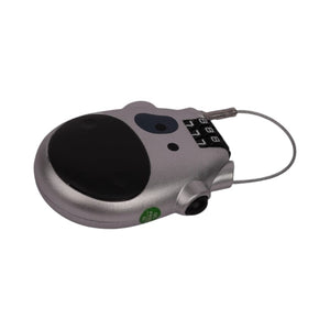 Motodrift portable 3-digit combination anti-theft helmet lock in silver with a durable steel cable loop