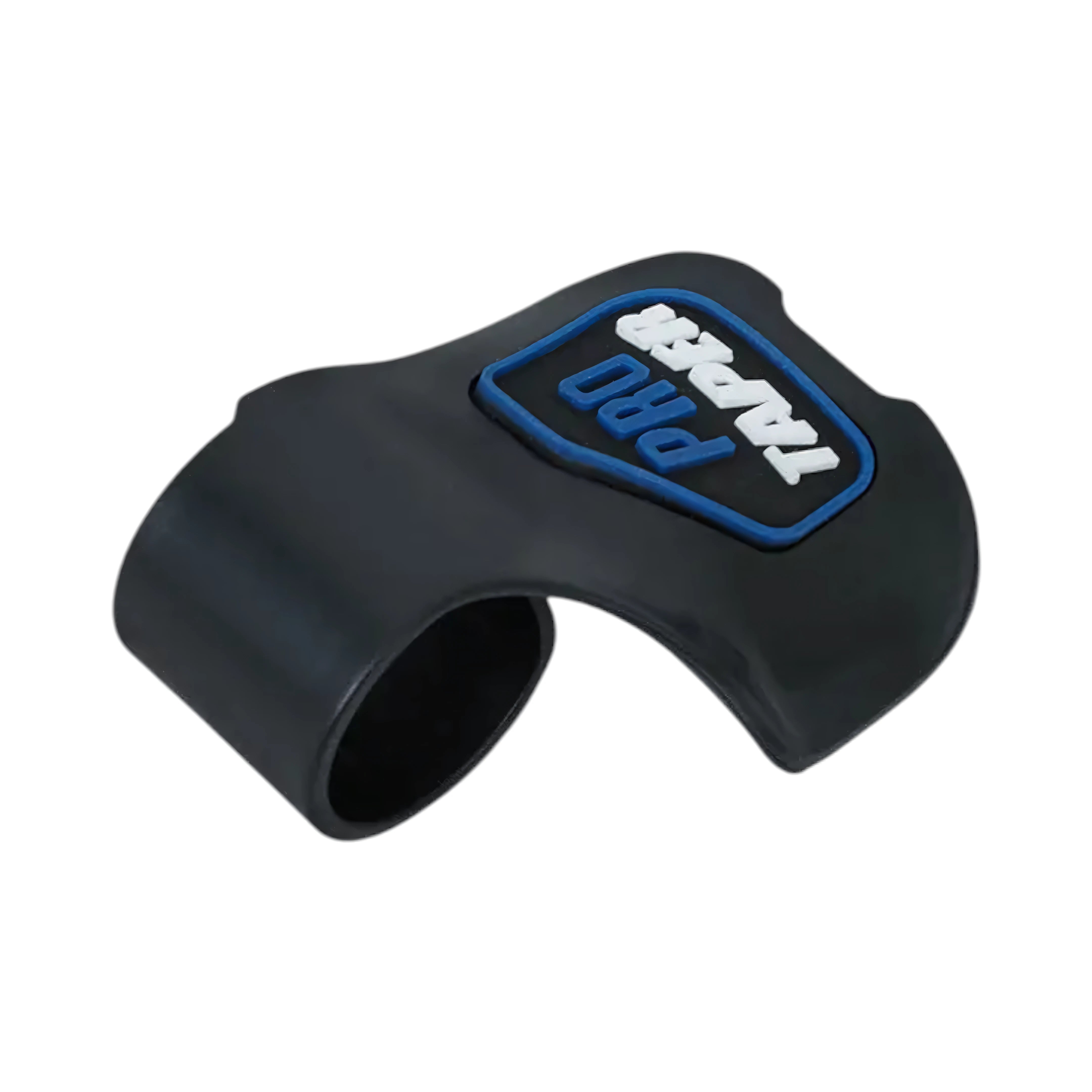 Motodrift PRO TAPER motorcycle throttle assist palm rest in black with a blue and white branded logo insert