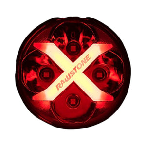 Motodrift Raw Stone Regulus 40 LED auxiliary light with X-shaped red DRL and durable aluminium housing