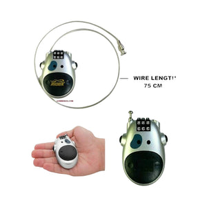 Motodrift Ridex 3-digit anti-theft helmet lock with a 75cm retractable steel cable for portable security