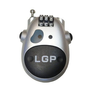 Motodrift Ridex portable 3-digit combination anti-theft helmet lock in silver and black finish