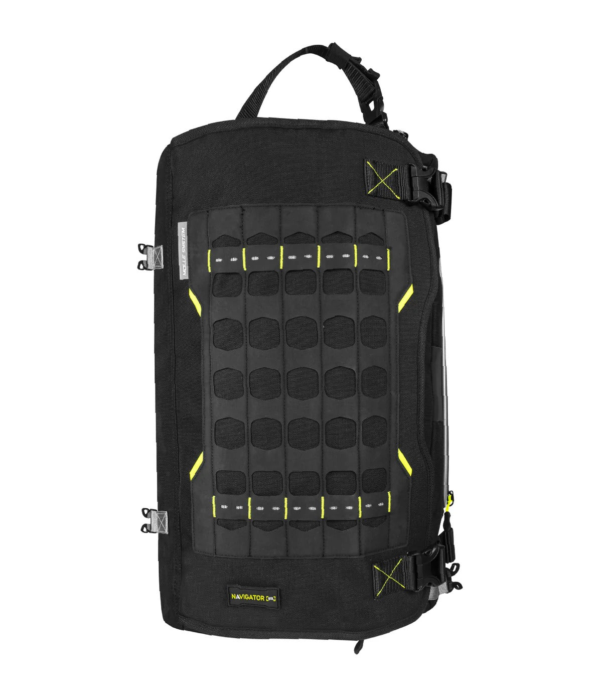 Motodrift Rynox Navigator 50L black waterproof adventure tail bag with Cordura construction and modular design