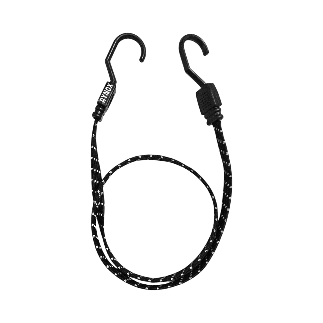 Motodrift Rynox Gripper reflective bungee cord with black elastic strap and durable hooks for motorcycle luggage