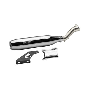 Motodrift Silver Stallion Blaze performance exhaust system for Triumph Speed 400, T4, and Scrambler 400X motorcycles.