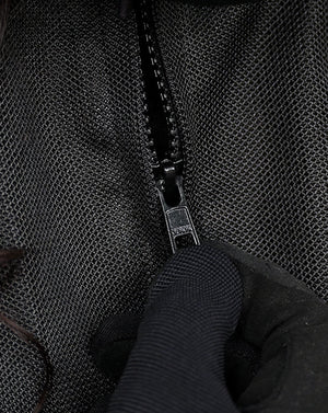 Motodrift ViaTerra Ellis women's riding jacket close-up of a durable black zipper on textured fabric