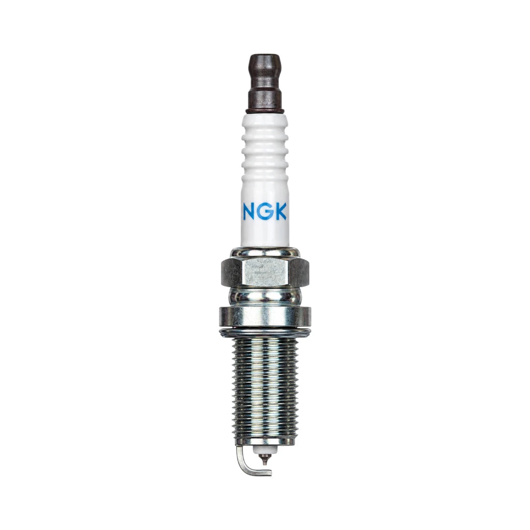 NGK Laser Iridium LKAR8AI-9 spark plug featuring a white ceramic insulator and threaded metal body