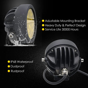 HJG 6 LED Round With Harness 60W - Motodrift