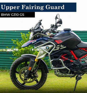Zana Upper Lower Crash Guard with Alloy Bash Plate For BMW G 310 GS Silver - Motodrift