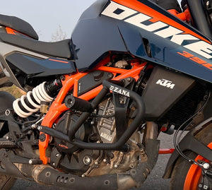 Zana Crash Guard With Slider Black For Ktm Duke 390 Gen 3 - Motodrift