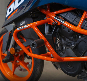 Zana Crash Guard With Slider Orange For Ktm Duke 390 Gen 3 - Motodrift