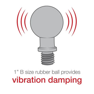 RAM Mounts M10 threaded ball adapter with a 1-inch B size rubber ball for vibration damping