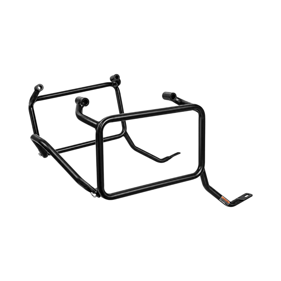 Legundary Fort Knox black steel side box mount and saddle stay for Triumph Tiger 900 motorcycle