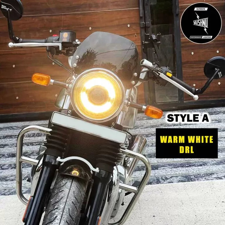 Vaishnu LED Touring Headlight For Royal Enfield Continental GT / Interceptor 650 (2023 Onwards) - Motodrift