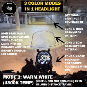 Vaishnu LED Touring Headlight For Royal Enfield Guerrilla / Himalayan 450 - Motodrift