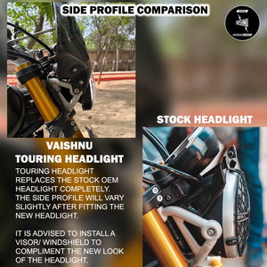 Vaishnu LED Touring Headlight For Triumph Speed 400 / Scrambler 400 - OEM Style - Motodrift