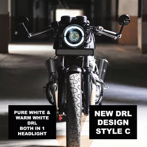 Vaishnu LED Touring Headlight For Royal Enfield Continental GT / Interceptor 650 (2023 Onwards) - Motodrift