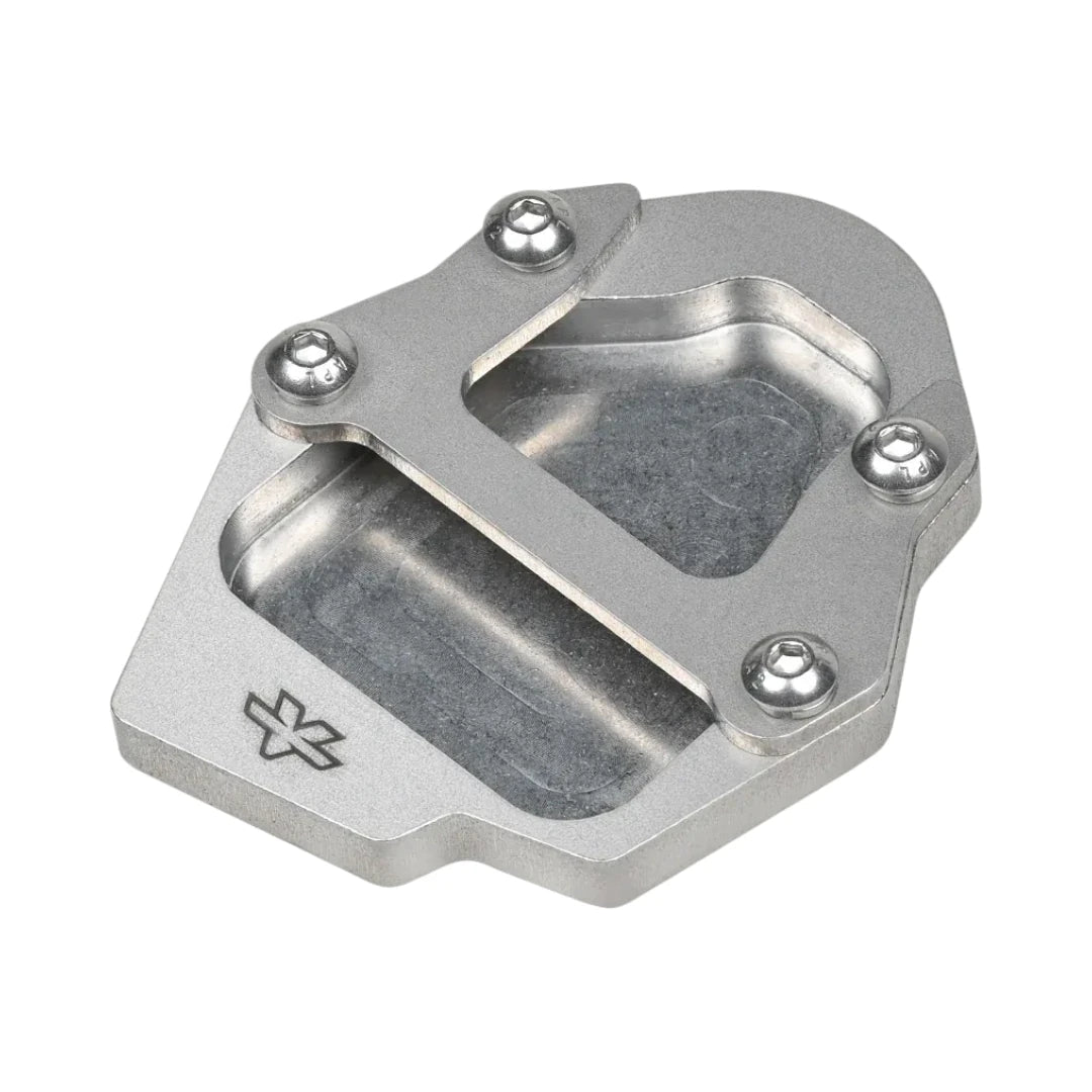 ViaTerra stainless steel side stand shoe for Hero XPulse 210 motorcycle for improved parking stability