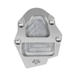 ViaTerra stainless steel side stand shoe for Hero XPulse 210, designed for stability on soft surfaces.