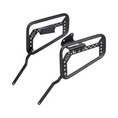 ViaTerra matte black steel saddlebag rack for KTM Adventure 390 Gen 3 motorcycle touring luggage support