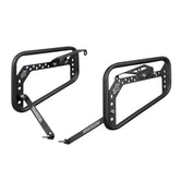 ViaTerra matte black steel saddlebag rack for Triumph Scrambler 400 X and XC motorcycles