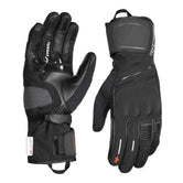 Viaterra Tundra V3 black waterproof winter motorcycle gloves with leather, insulation, and knuckle protection.