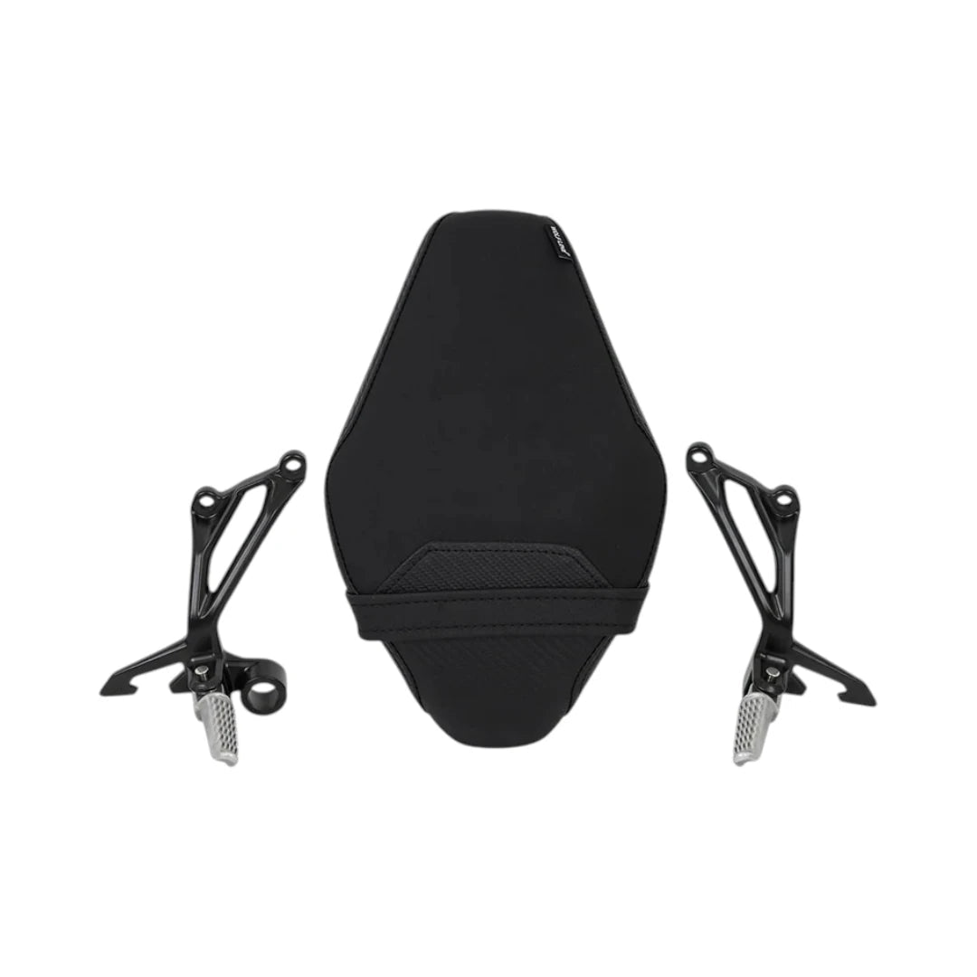 Wolfline black sportsliner seat and footrest set for Kawasaki Z900 motorcycle
